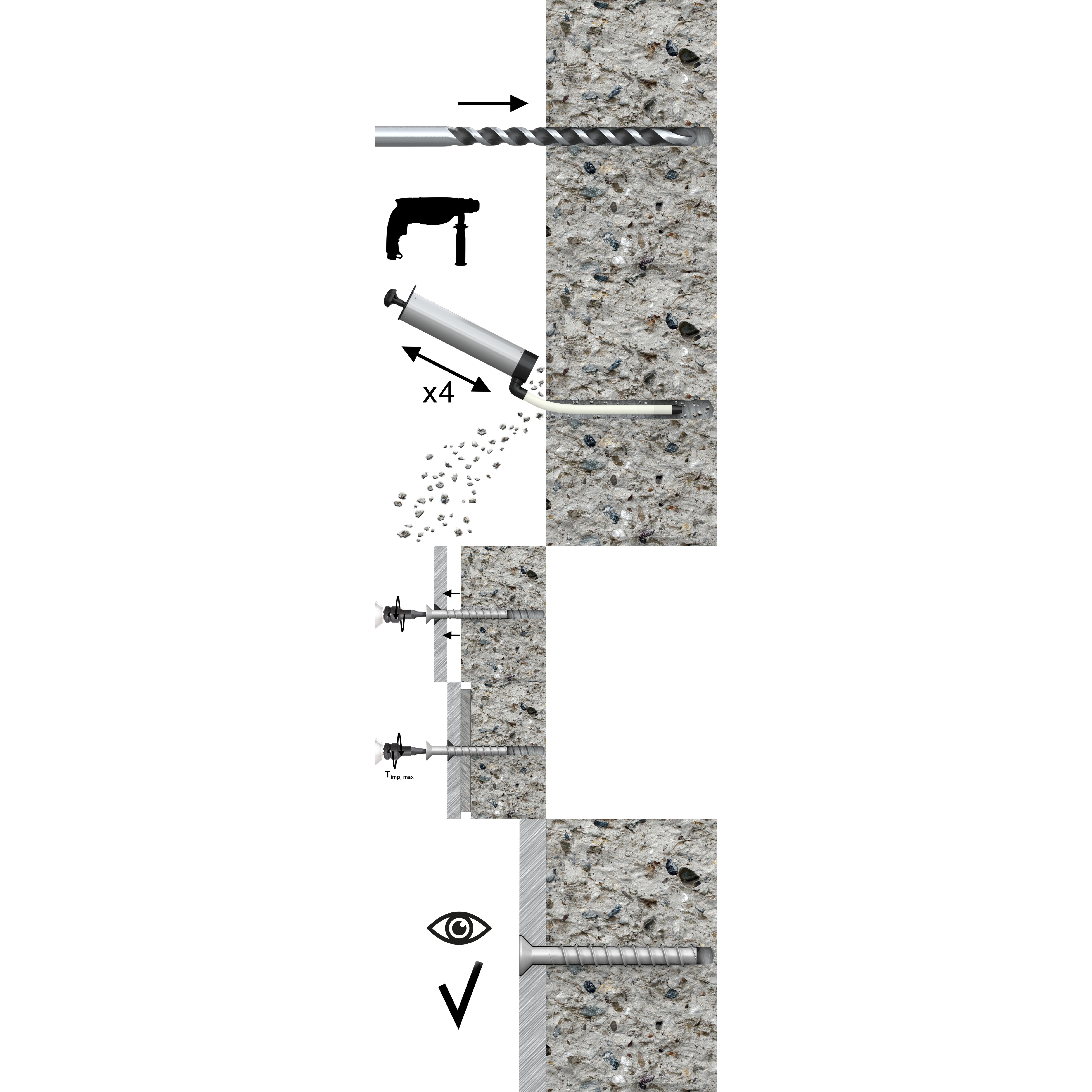 Diall T40 Pan head Steel Concrete screw (Dia)6mm (L)60mm, Pack of 10