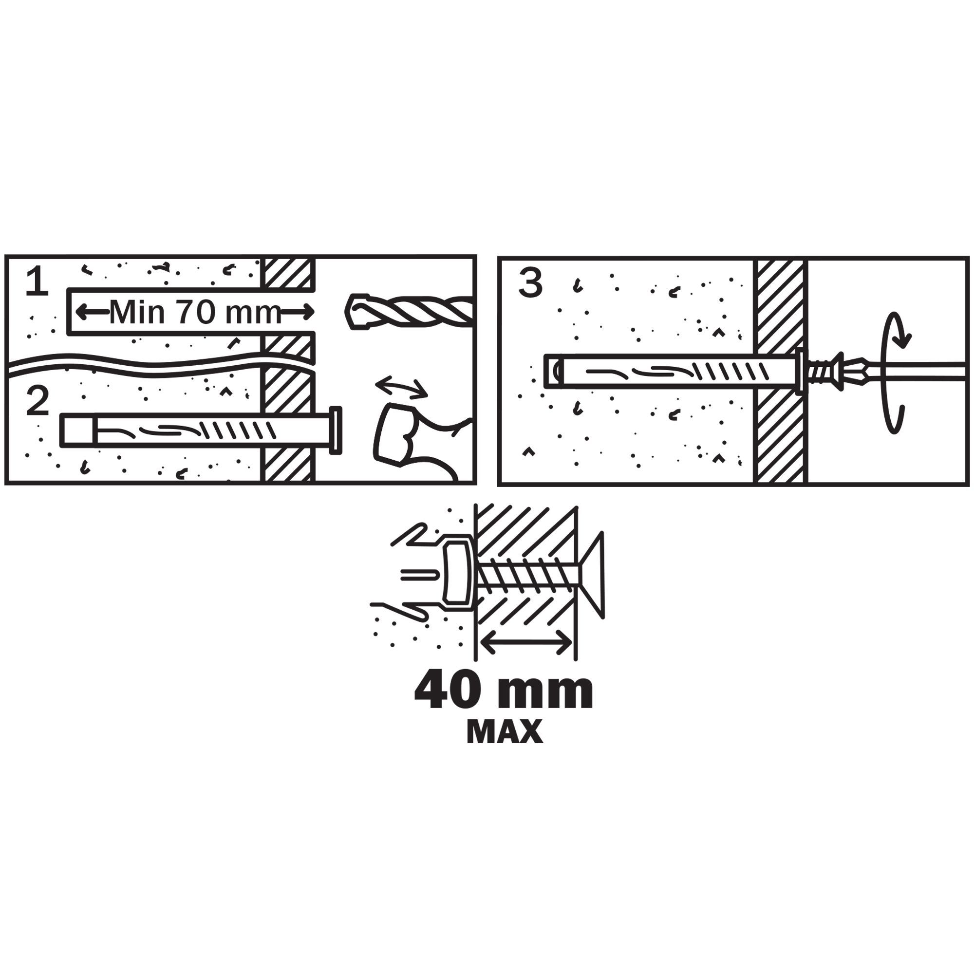 Diall TX Grey Multi-purpose screw & wall plug (Dia)8mm (L)100mm, Pack of 6