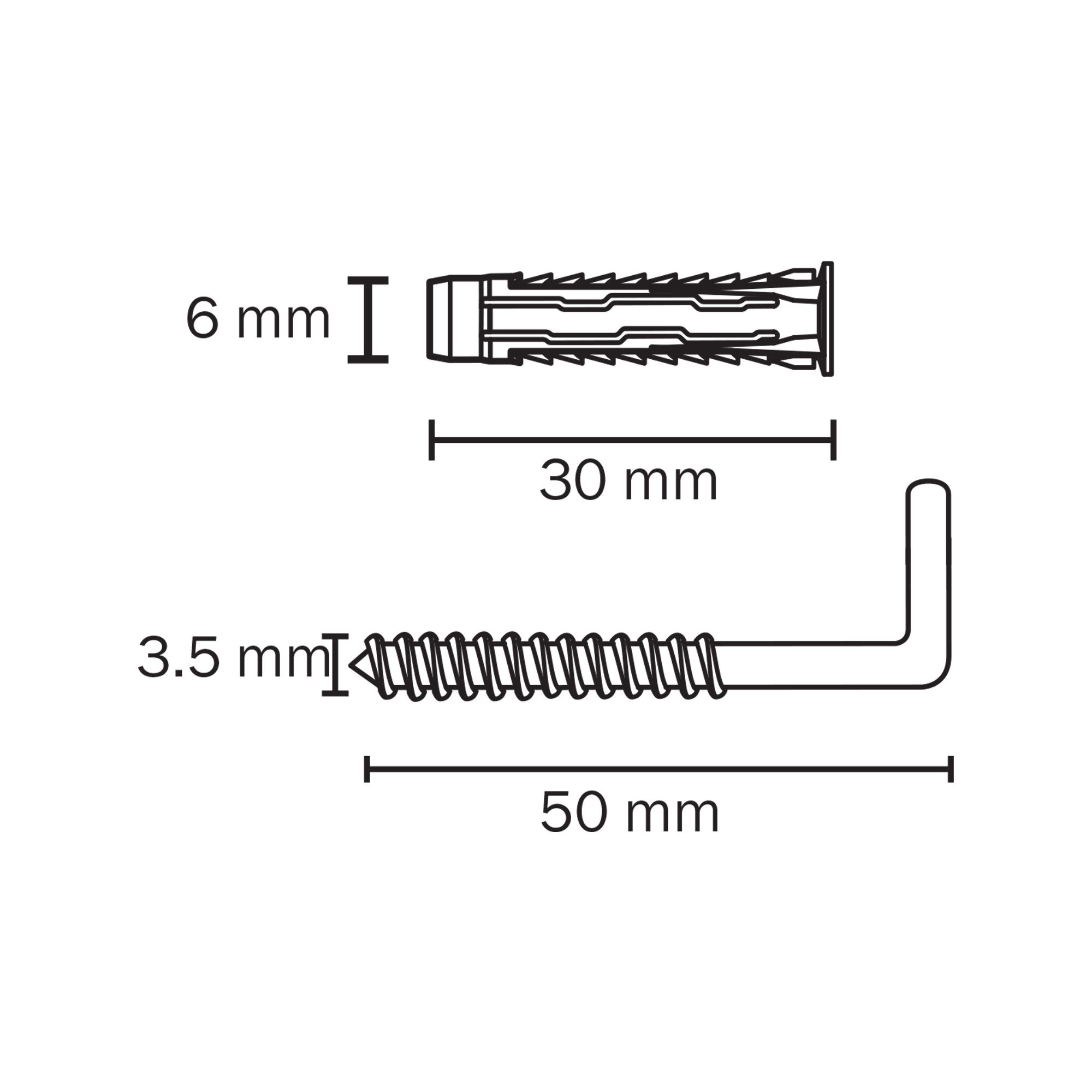 Diall Universal Grey Multi-purpose screw & wall plug (Dia)6mm (L)30mm, Pack of 4