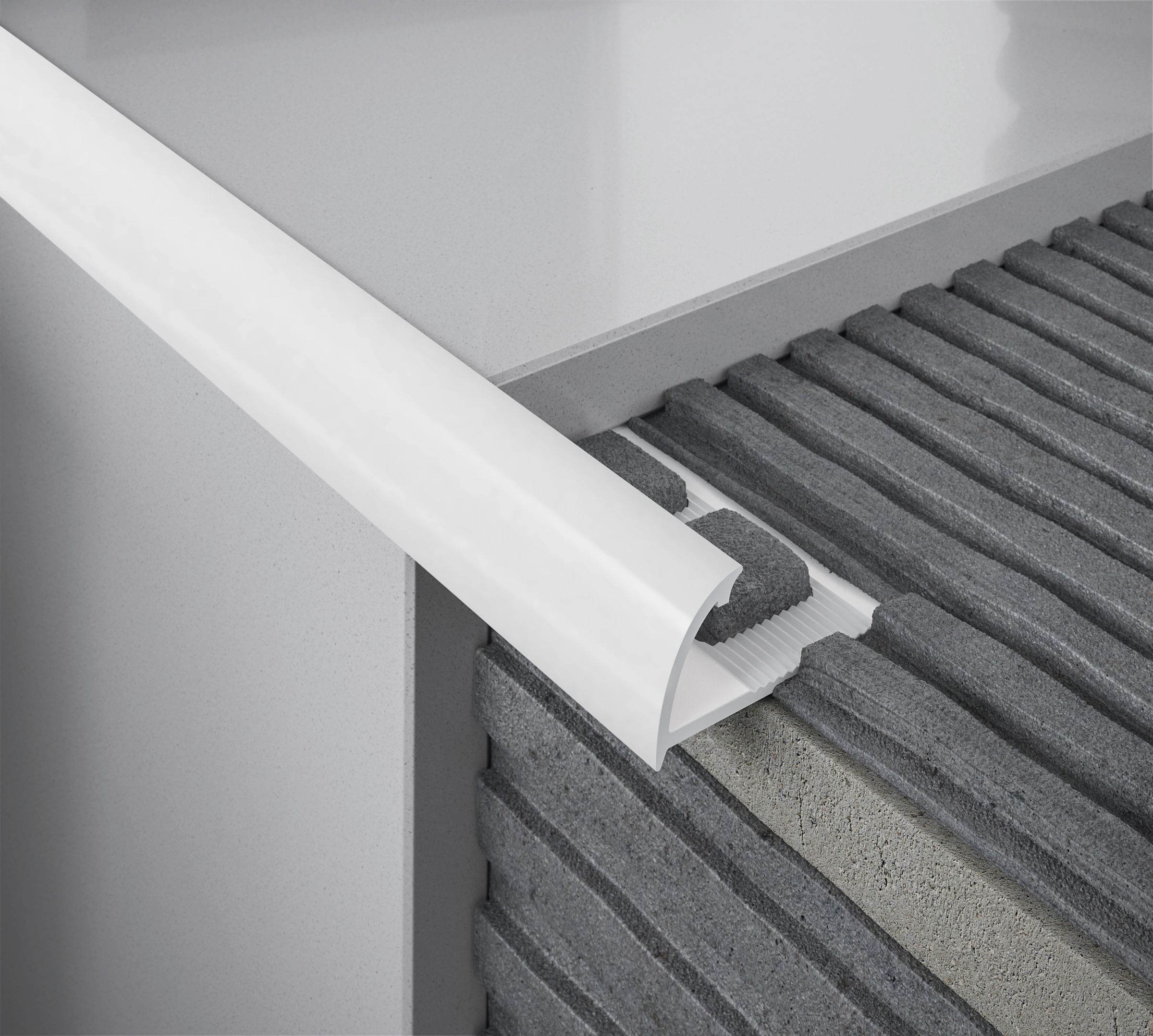 Diall White 9mm Round edge PVC External edge tile trim