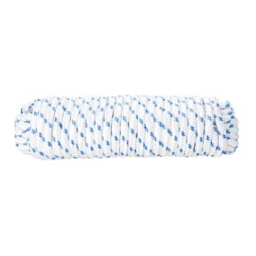 Diall White & blue Polypropylene (PP) Braided rope, (L)7.5m (Dia)10mm