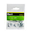 Diall White Low-density polyethylene (LDPE) & steel End (Dia)25mm, Pack of 4