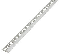 Diall White marble effect 6mm Round edge PVC External edge tile trim