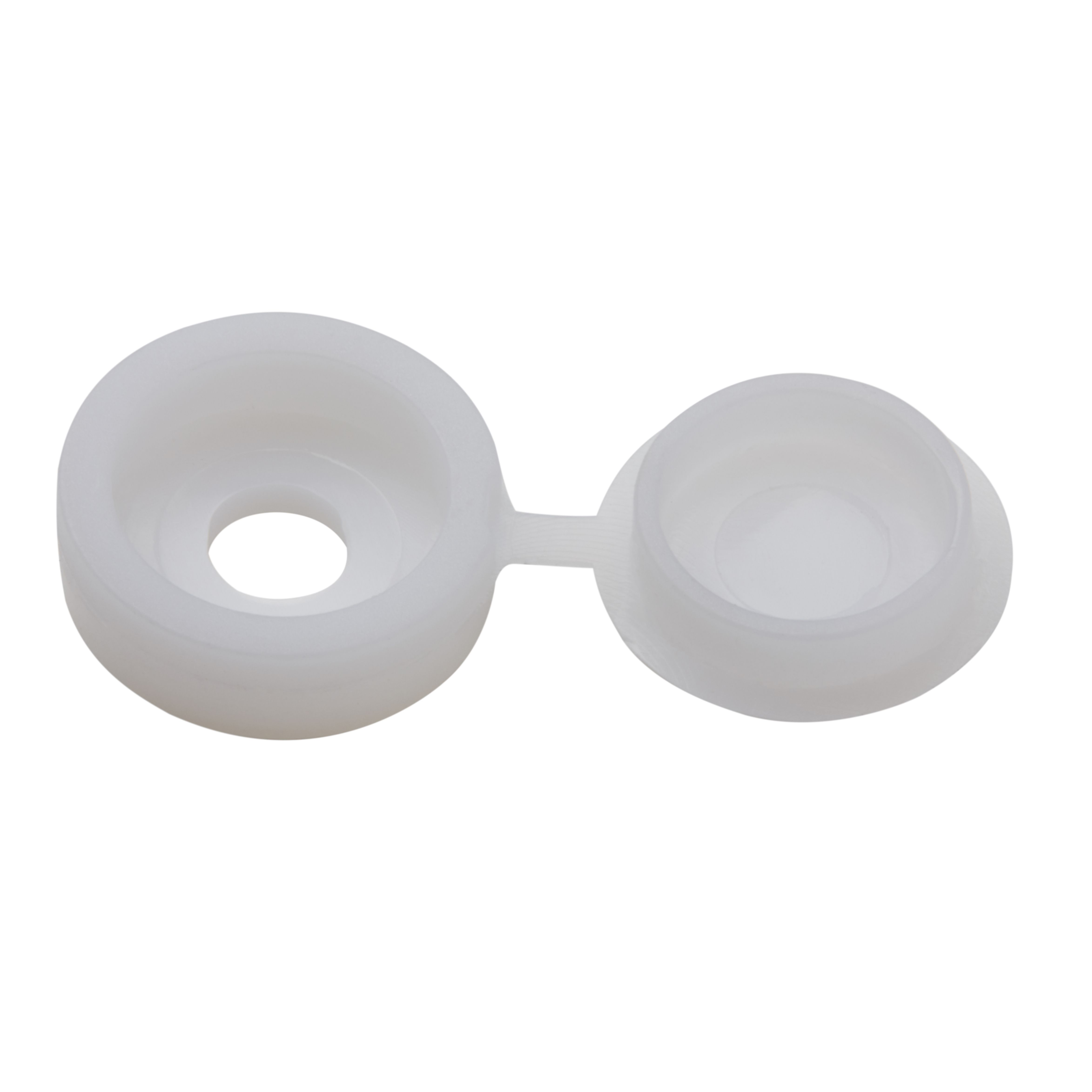 Diall White Plastic Decorative Snap cap (Dia)8mm, Pack of 20