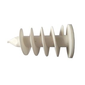 Diall White Polypropylene (PP) Styrofoam screw (L)82mm (Dia)25mm, Pack of 2