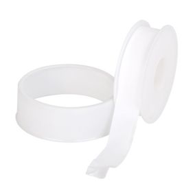 Diall White PTFE Tape (L)12m (W)12mm, Pack of 10