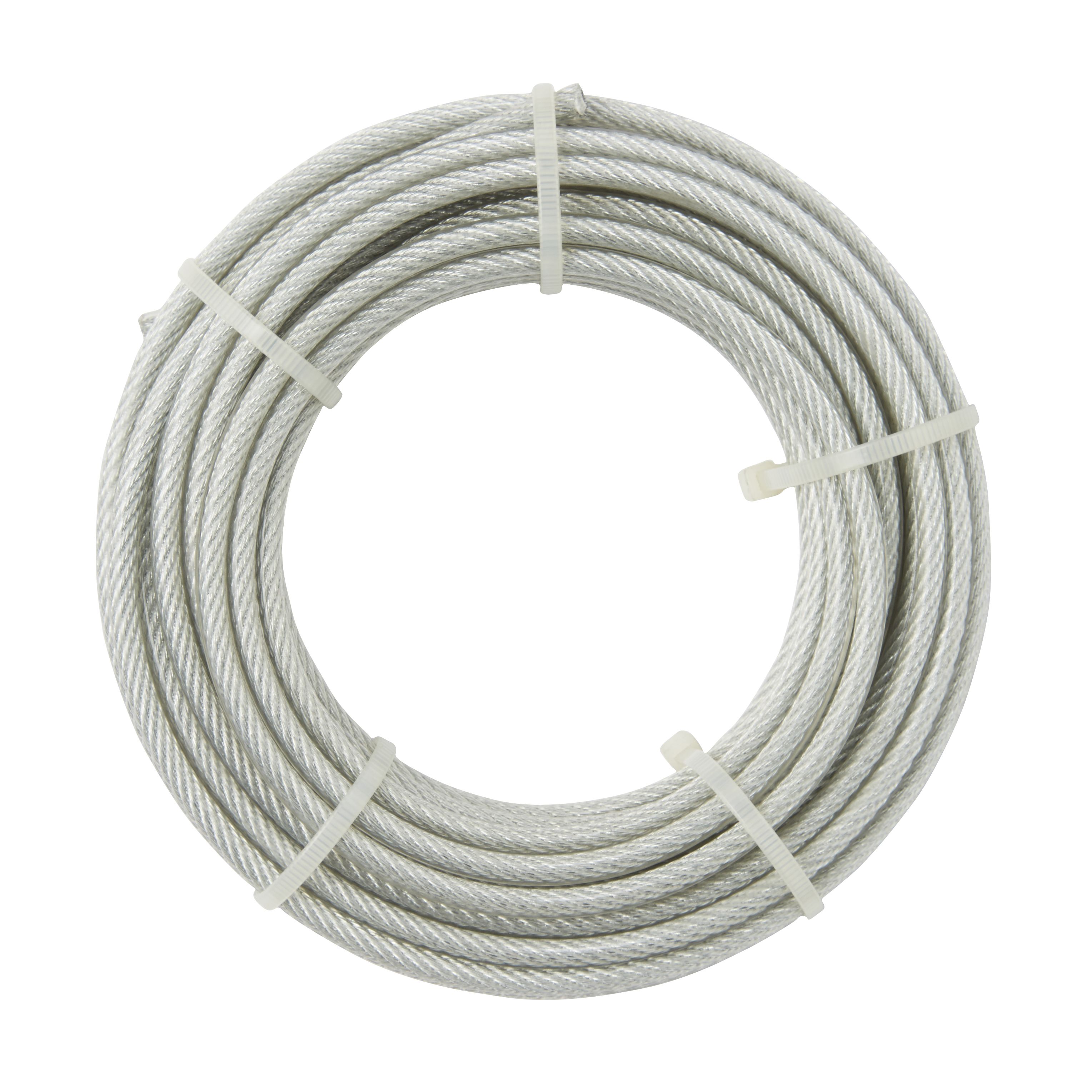 Diall White PVC & steel Cable, (L)10m (Dia)2.5mm