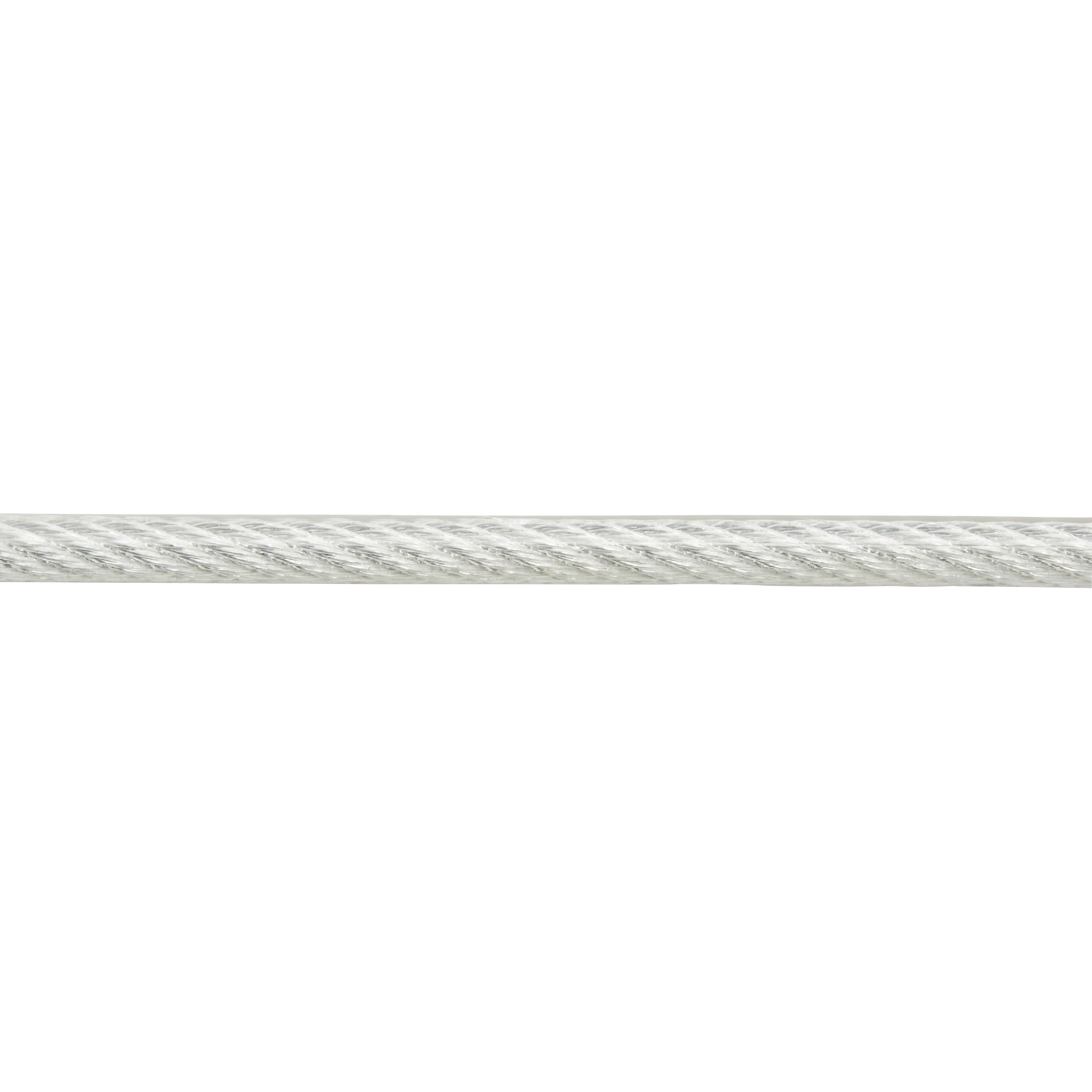 Diall White PVC & steel Cable, (L)10m (Dia)5mm