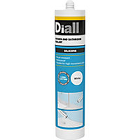 Diall White Silicone-based Living area Sanitary sealant, 300ml