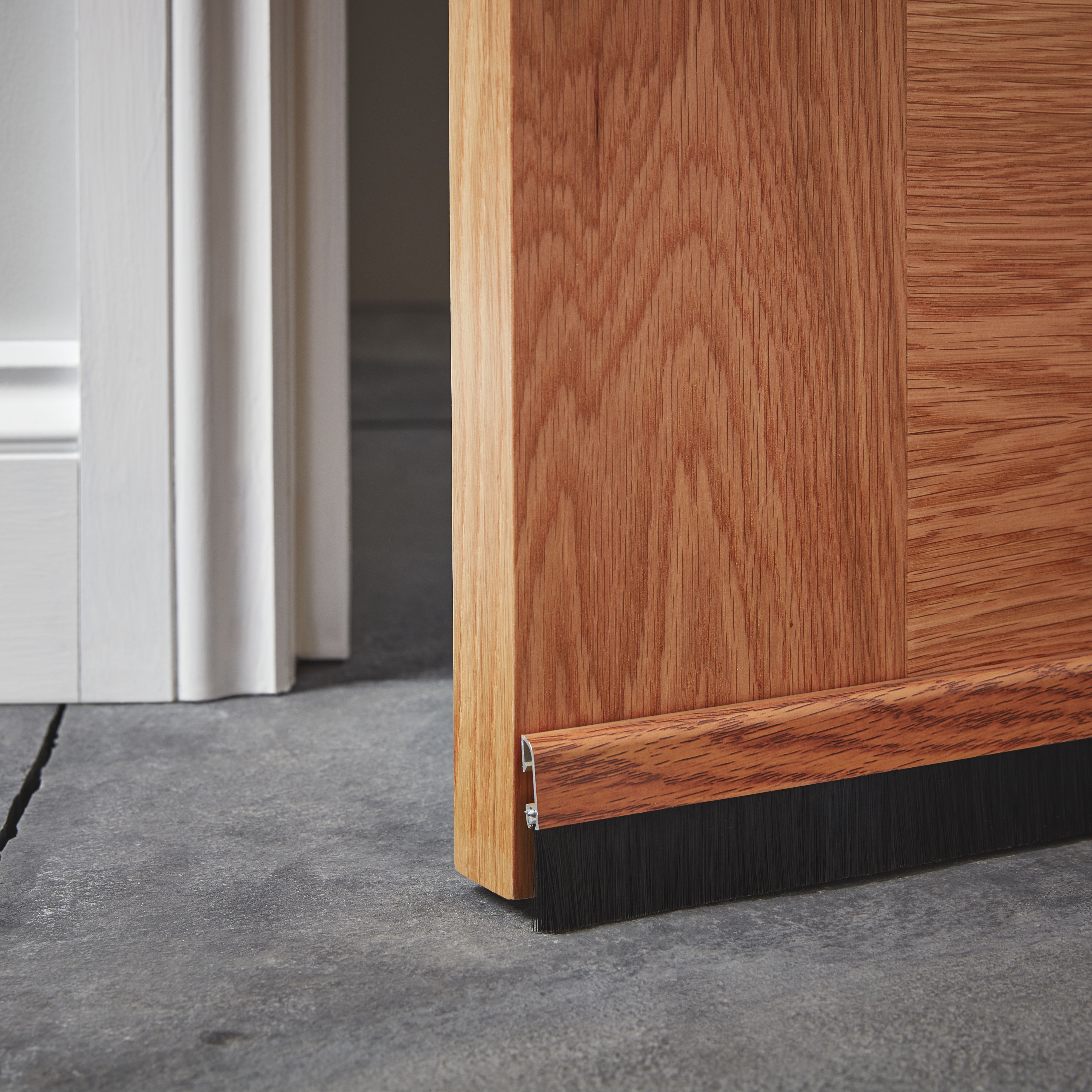 Diall Wood effect Aluminium Self-adhesive Draught excluder, (L)1m