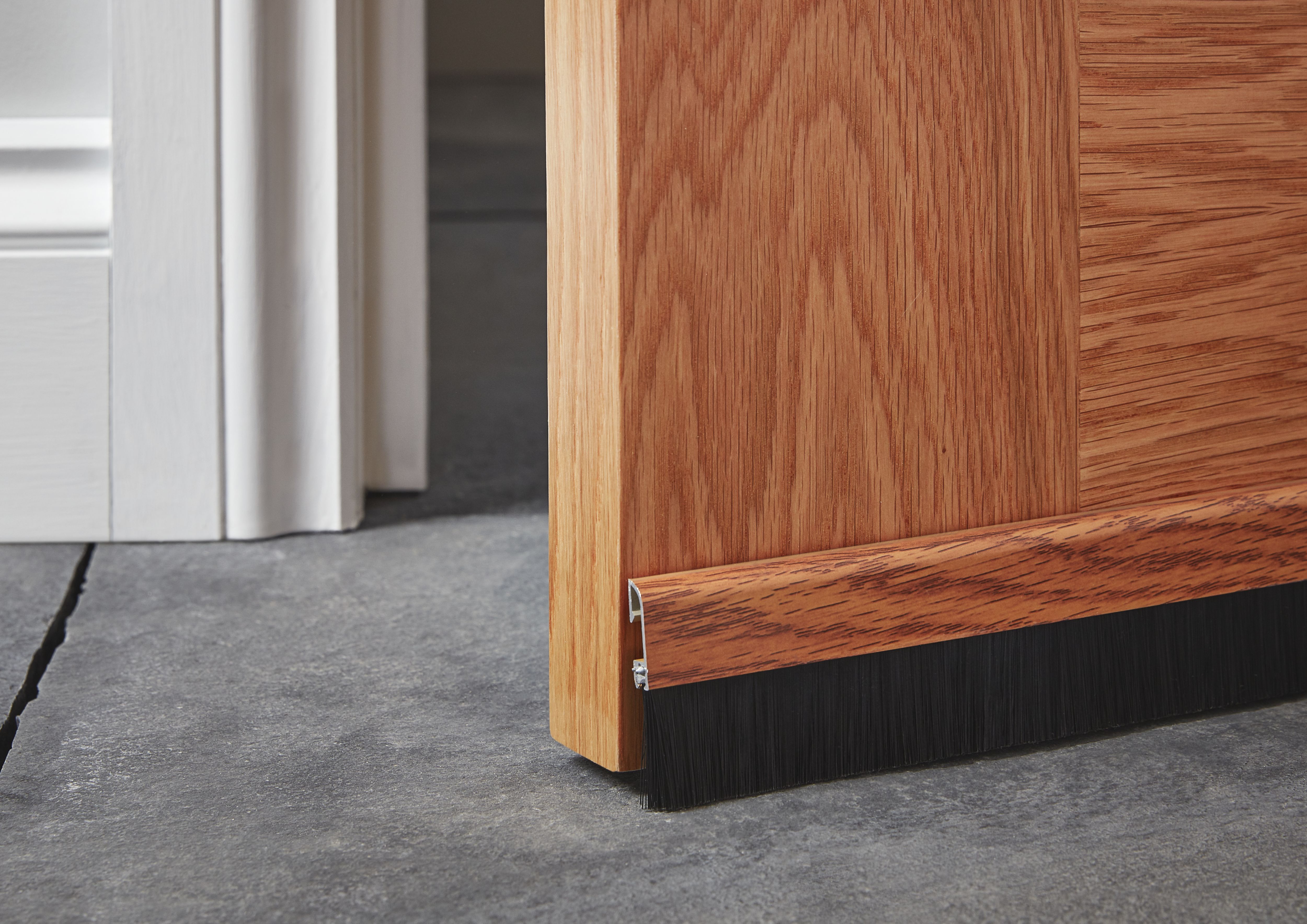 Diall Wood effect Aluminium Self-adhesive Draught excluder, (L)1m