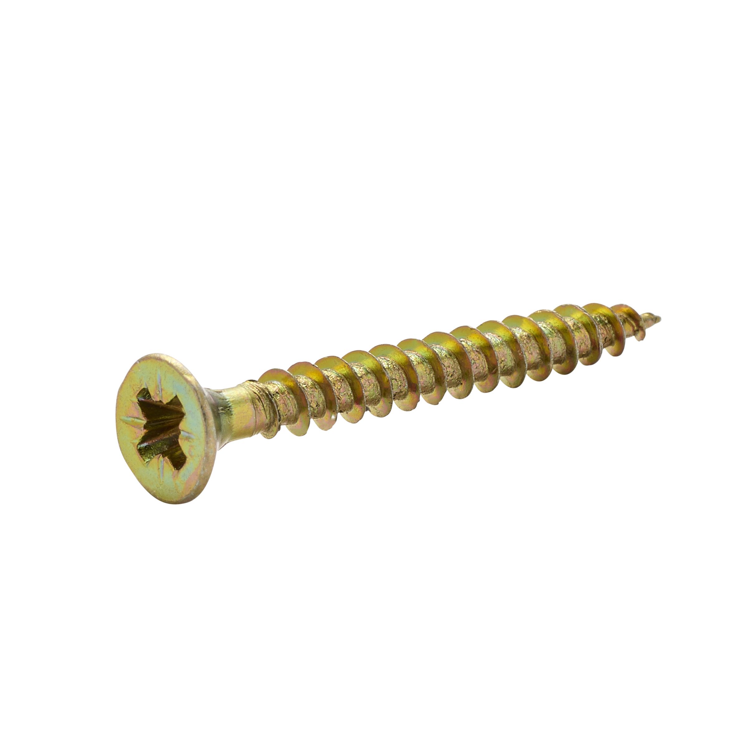 Diall Yellow-passivated Carbon steel Screw (Dia)3.5mm (L)30mm, Pack of 500