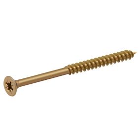 Diall Yellow-passivated Carbon steel Screw (Dia)4.5mm (L)70mm, Pack of 100
