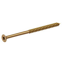 Diall Yellow-passivated Carbon steel Screw (Dia)4.5mm (L)80mm, Pack of 100