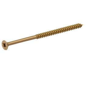 Diall Yellow-passivated Carbon steel Screw (Dia)5mm (L)90mm, Pack of 100