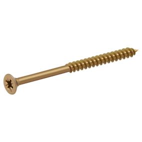 Diall Yellow-passivated Carbon steel Screw (Dia)6mm (L)80mm, Pack of 100