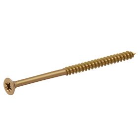 Diall Yellow zinc-plated Carbon steel Wood Screw (Dia)4.5mm (L)80mm, Pack of 100