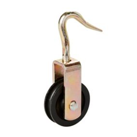 Diall Zinc-plated Black 1 wheel Pulley, (Dia)50mm