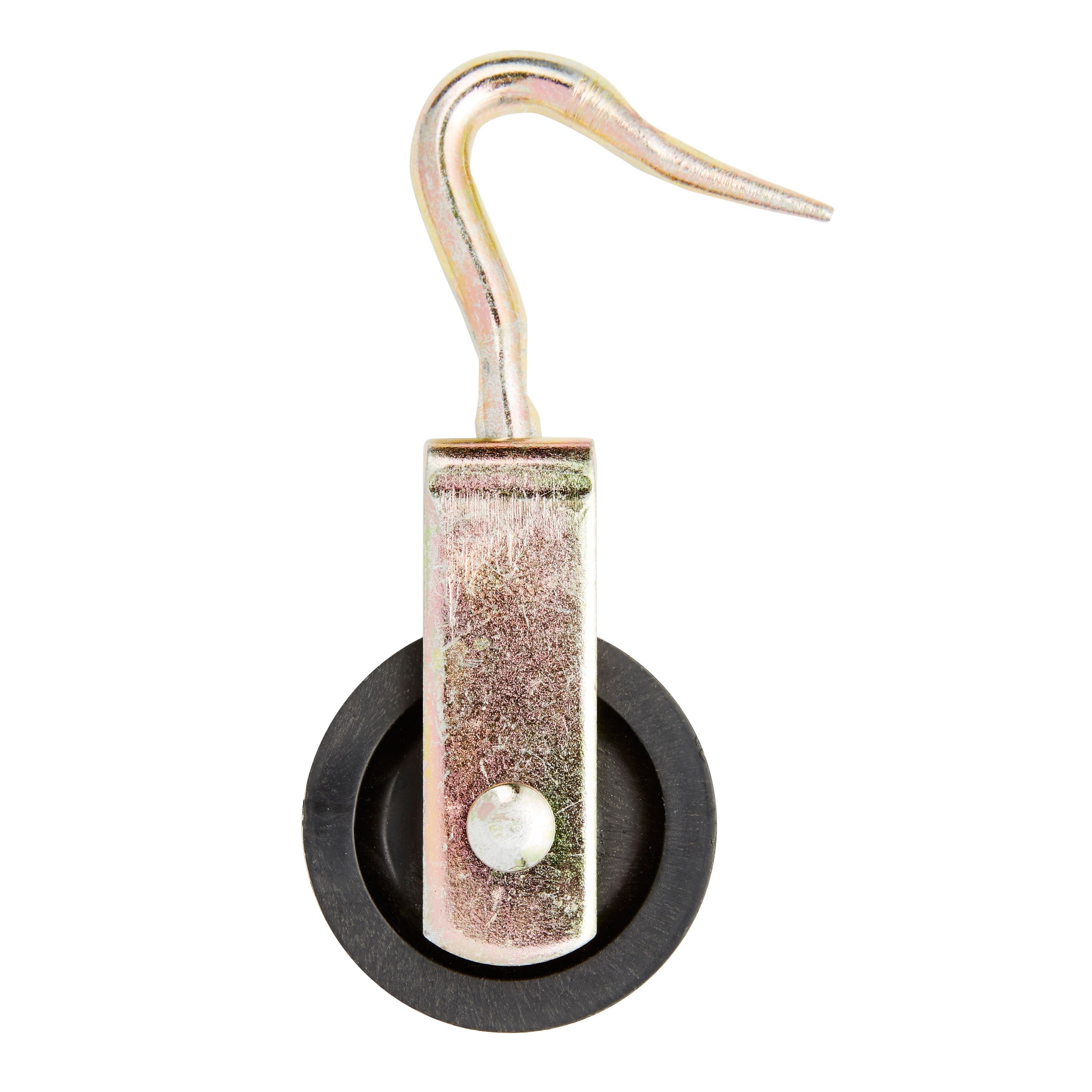 Diall Zinc-plated Black 1 wheel Pulley, (Dia)50mm