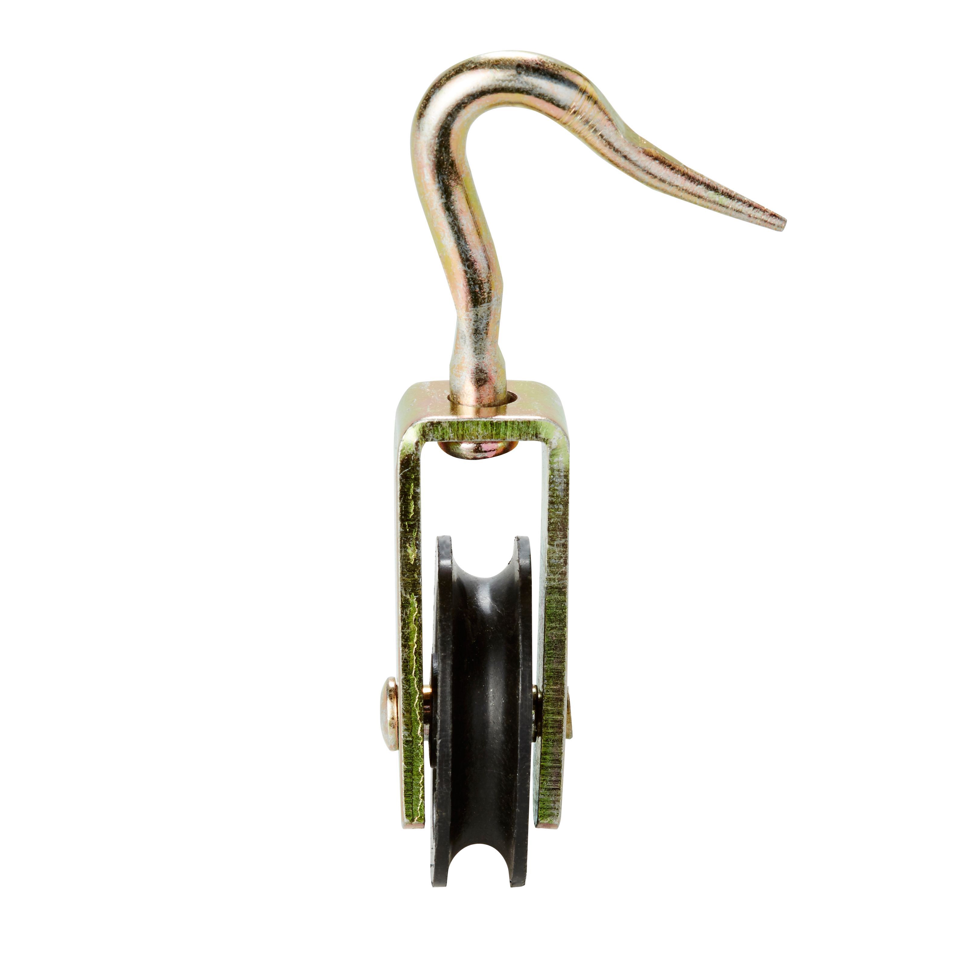 Diall Zinc-plated Black 1 wheel Pulley, (Dia)50mm