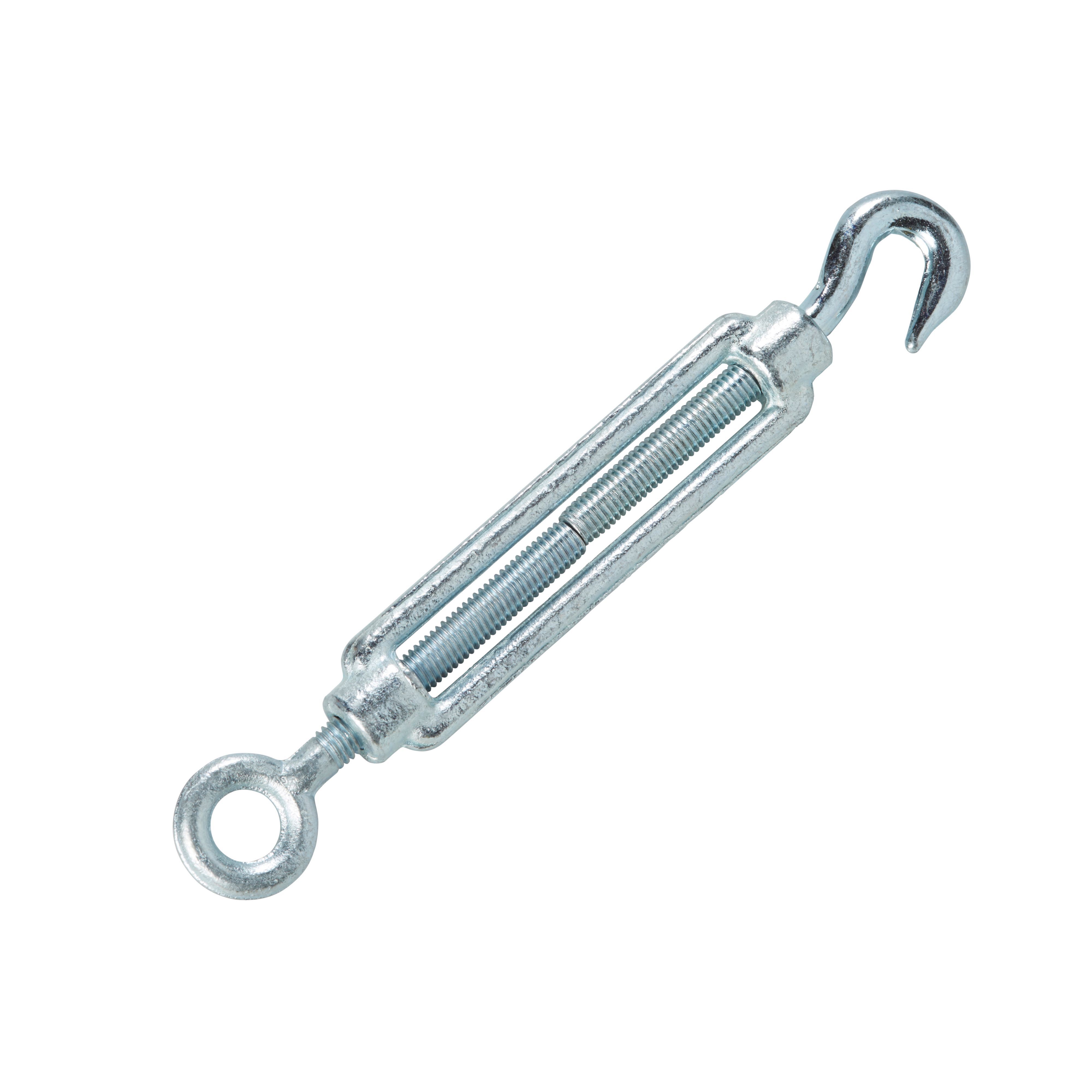Diall Zinc-plated Stainless steel Hook & eye Turnbuckle, (Dia)8mm