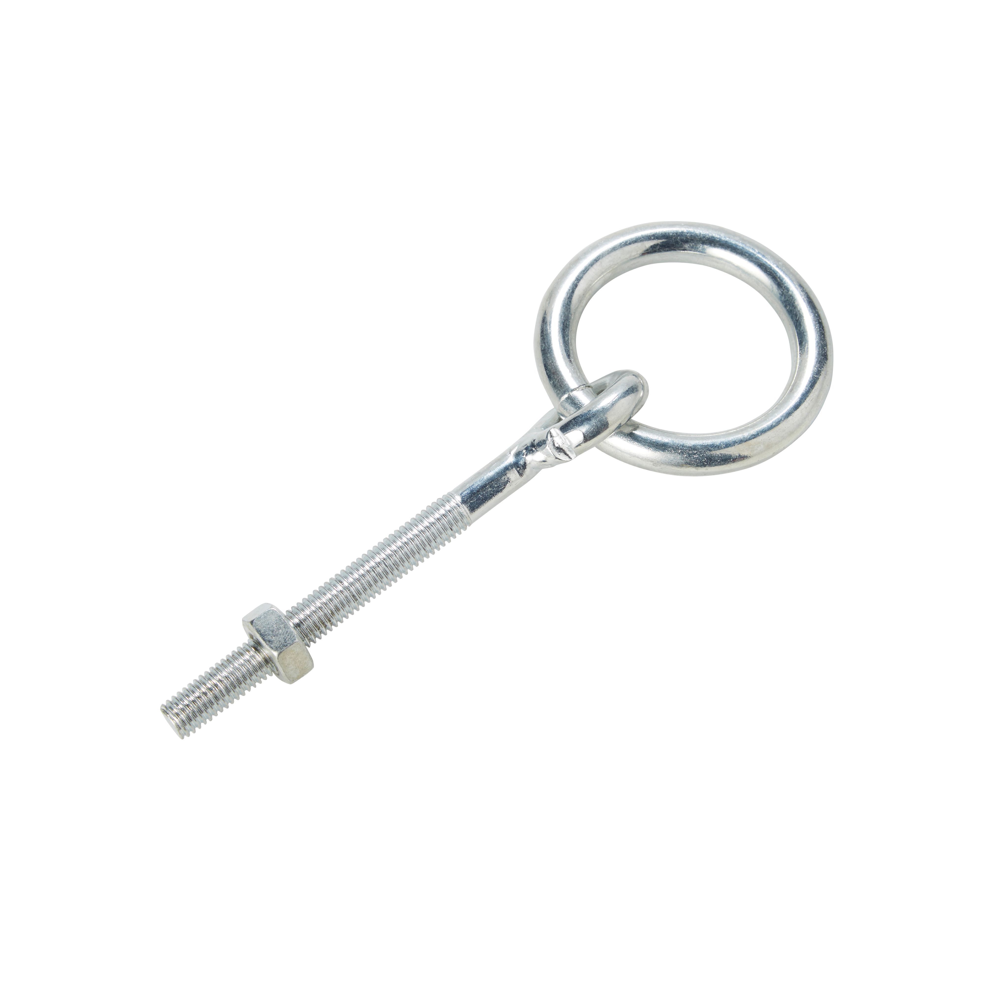 Diall Zinc-plated Steel Gate eye, (L)80mm (Dia)10mm