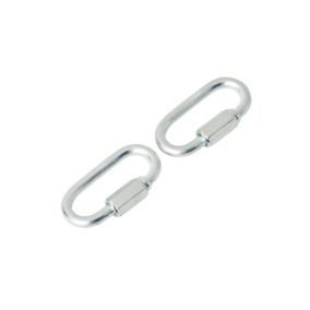 Diall Zinc-plated Steel Quick link (T)3mm, Pack of 2