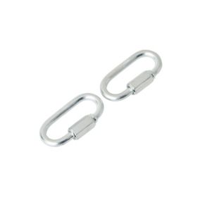 Diall Zinc-plated Steel Quick link (T)4mm, Pack of 2