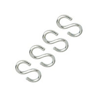Diall Zinc-plated Steel S-hook, Pack of 4