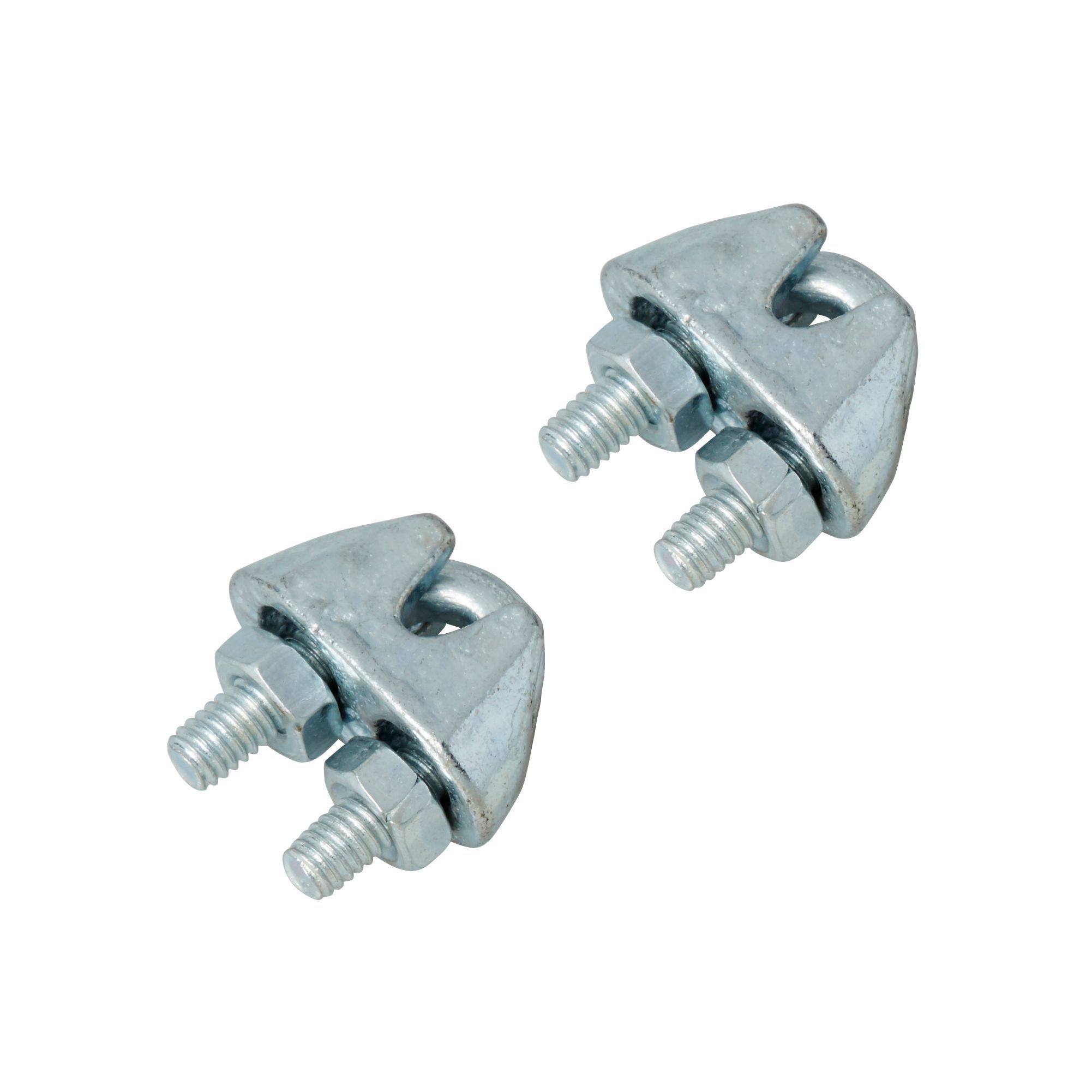 Diall Zinc-plated Steel Wire rope clamp (L)90mm, Pack of 2
