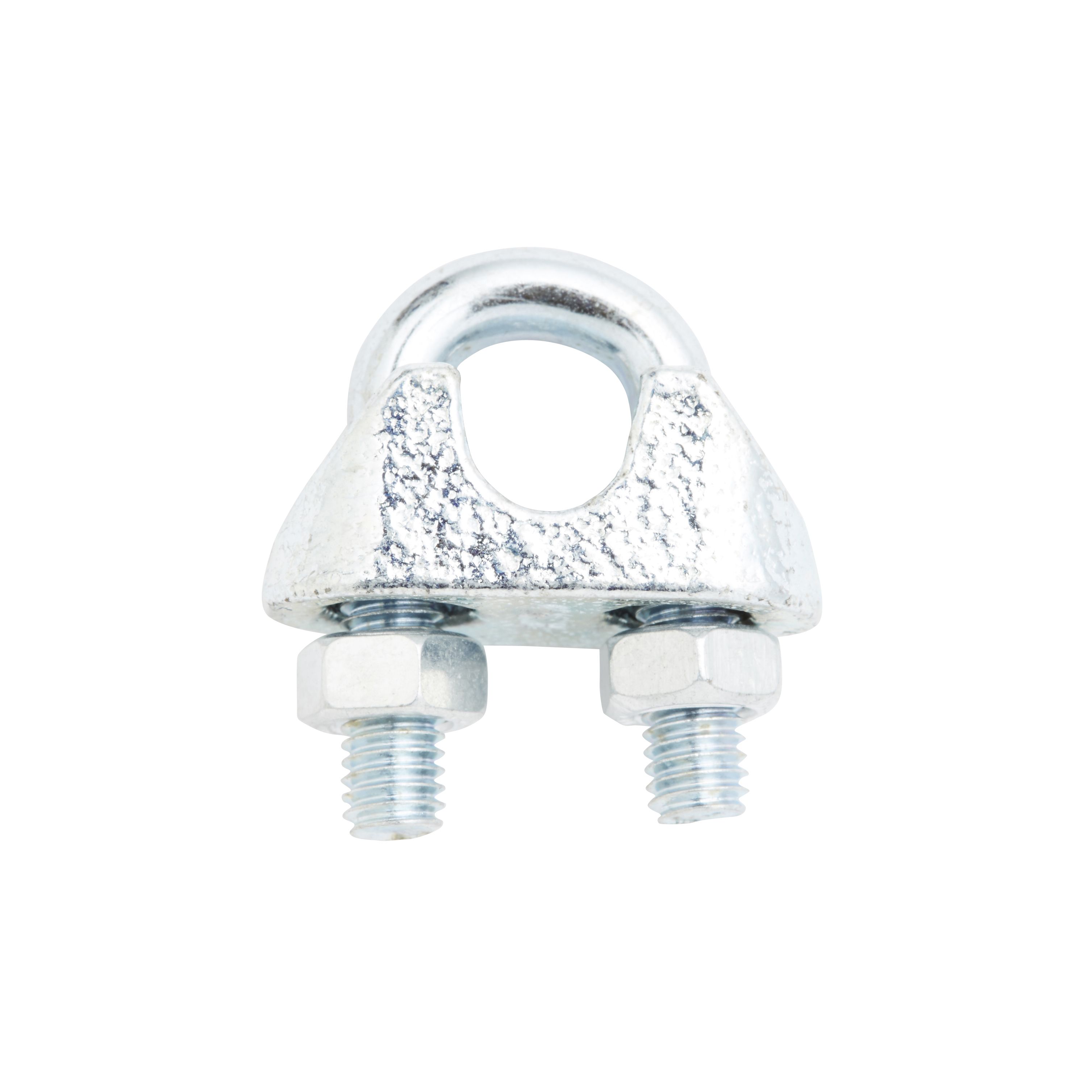 Diall Zinc-plated Steel Wire rope clamp (L)90mm, Pack of 2