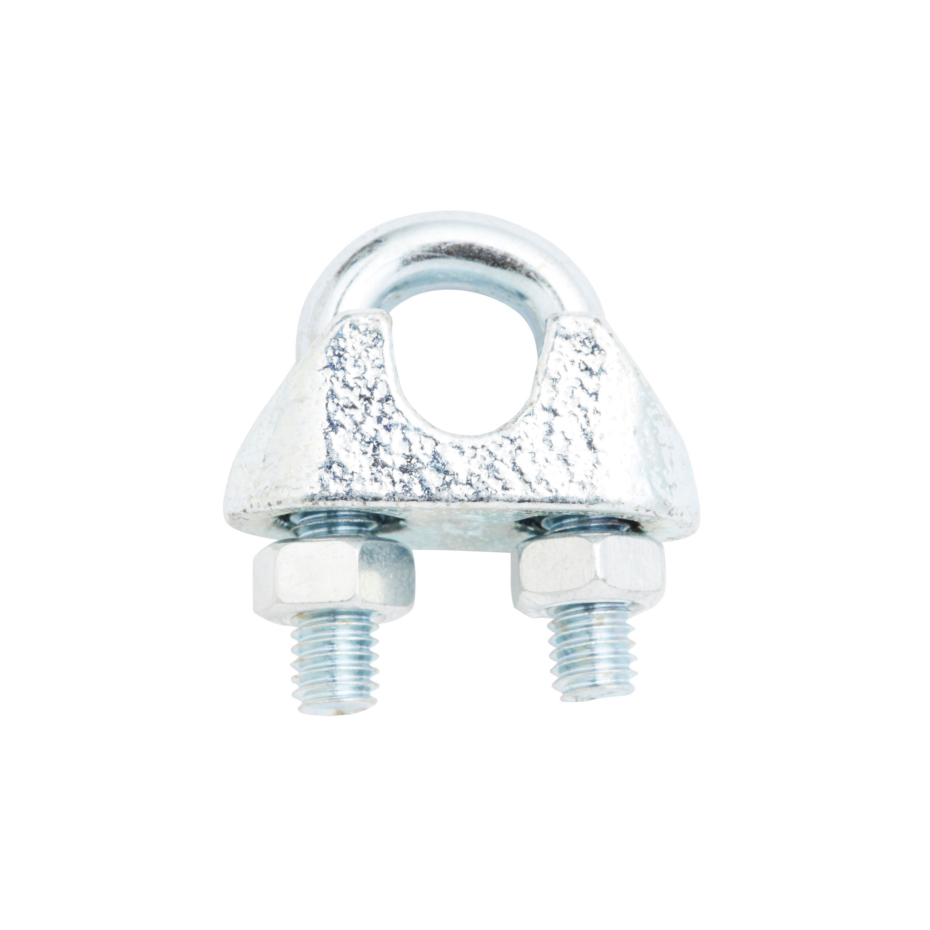 Diall Zinc-plated Steel Wire rope clamp (L)90mm, Pack of 2