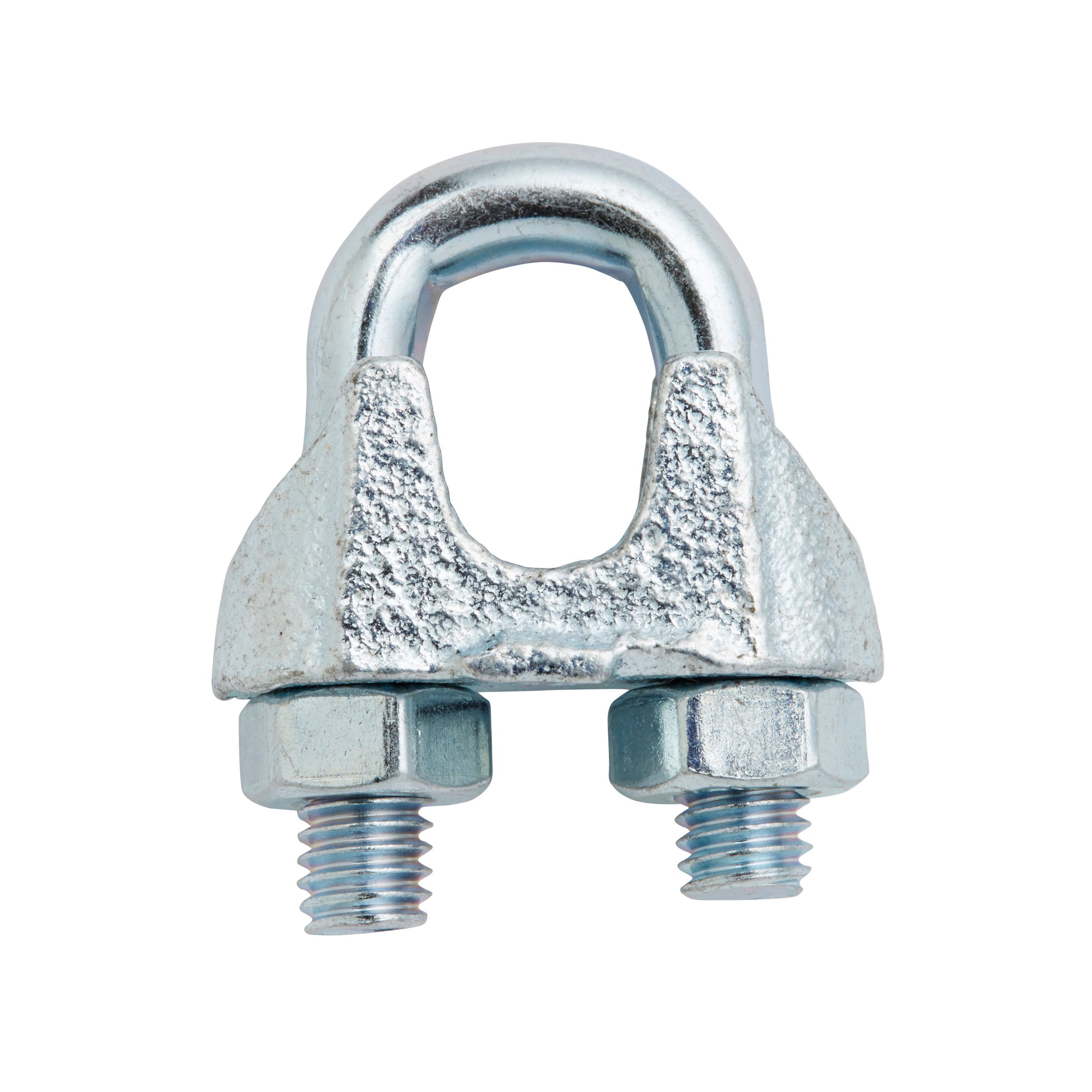 Diall Zinc-plated Steel Wire rope clamp (L)90mm, Pack of 2
