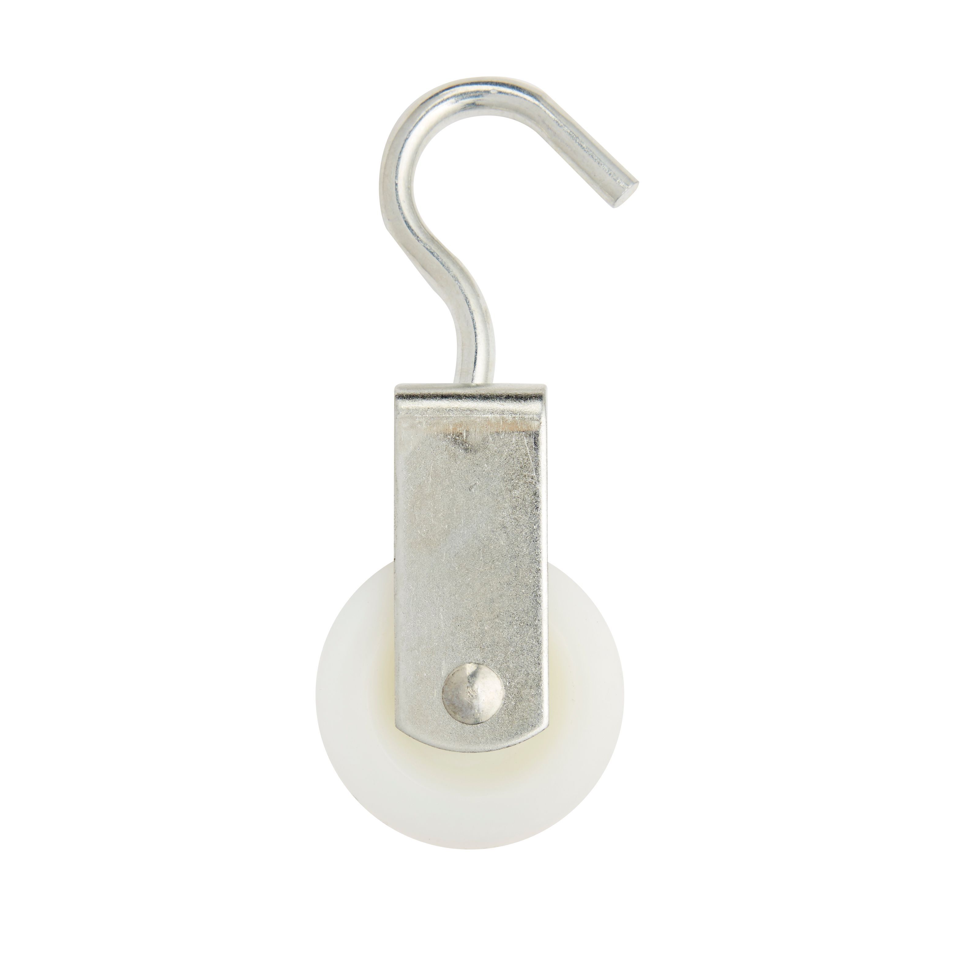 Diall Zinc-plated White 1 wheel Pulley, (Dia)40mm