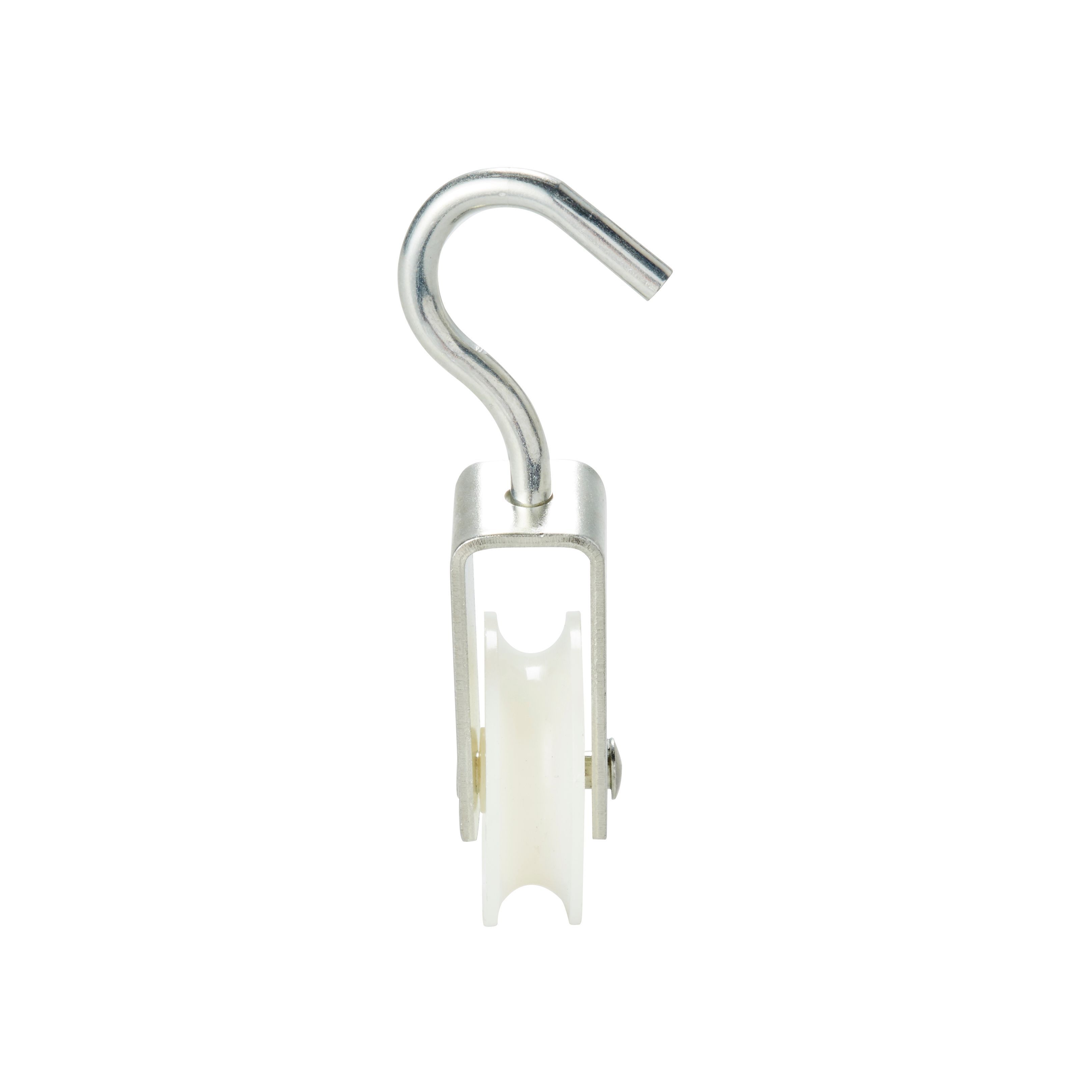 Diall Zinc-plated White 1 wheel Pulley, (Dia)40mm