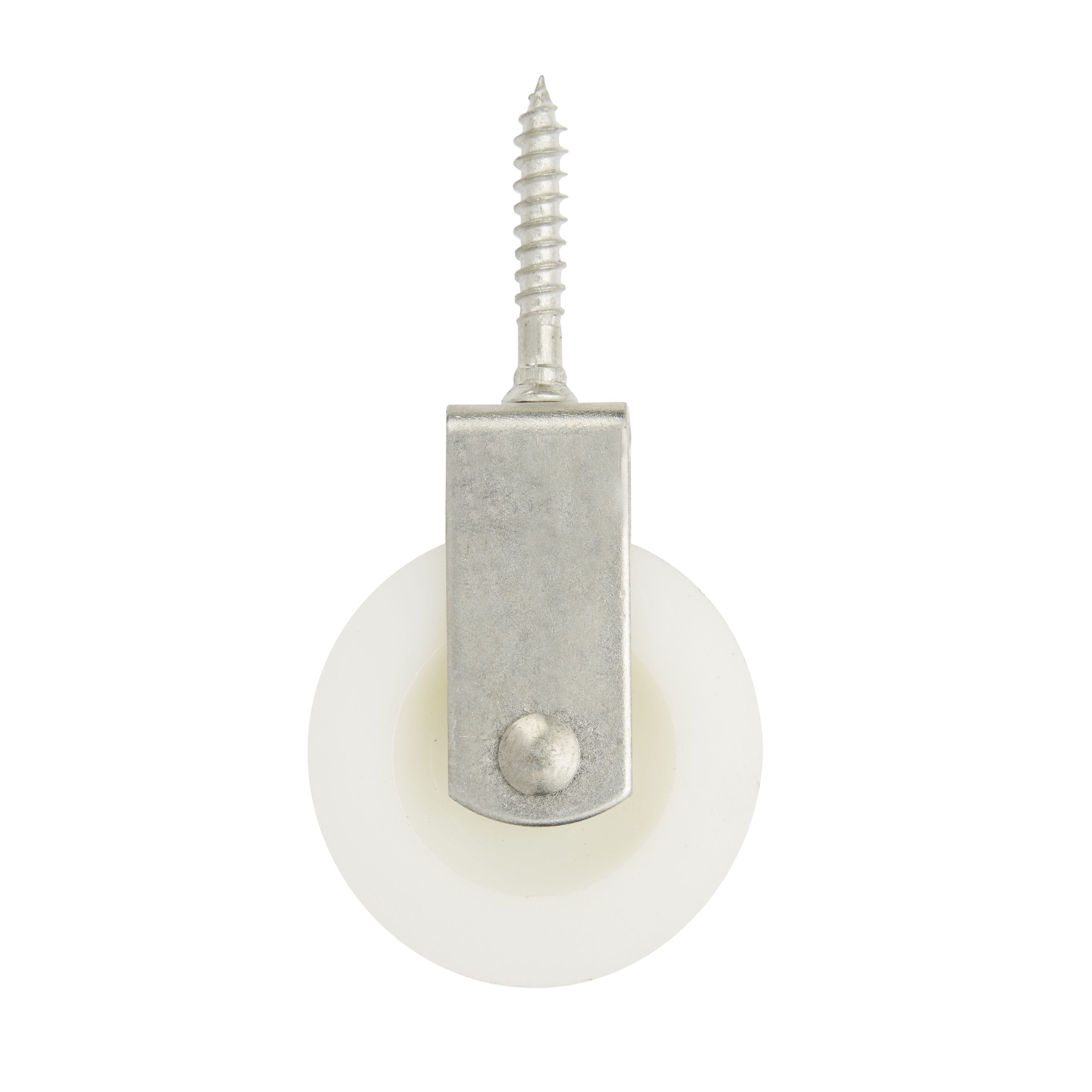 Diall Zinc-plated White 1 wheel Pulley, (Dia)50mm