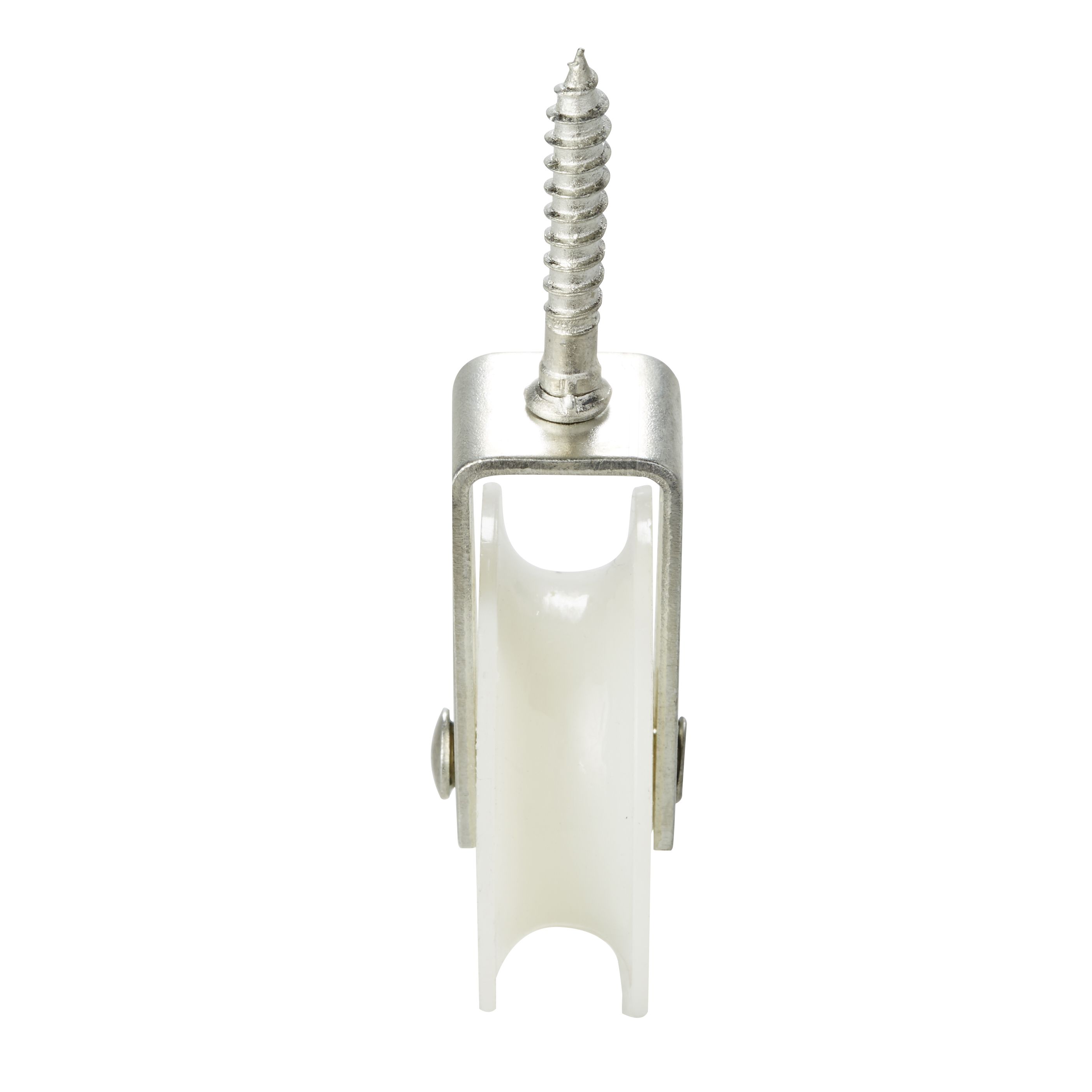 Diall Zinc-plated White 1 wheel Pulley, (Dia)50mm