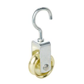 Diall Zinc-plated Yellow & zinc-plated 1 wheel Pulley, (Dia)30mm