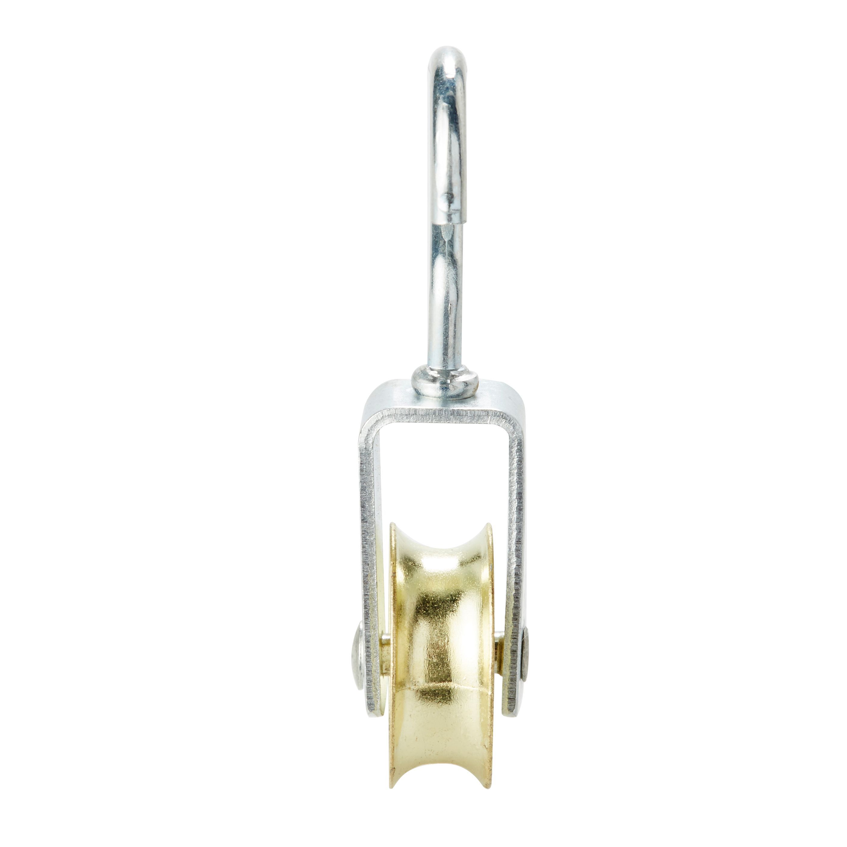 Diall Zinc-plated Yellow & zinc-plated 1 wheel Pulley, (Dia)30mm