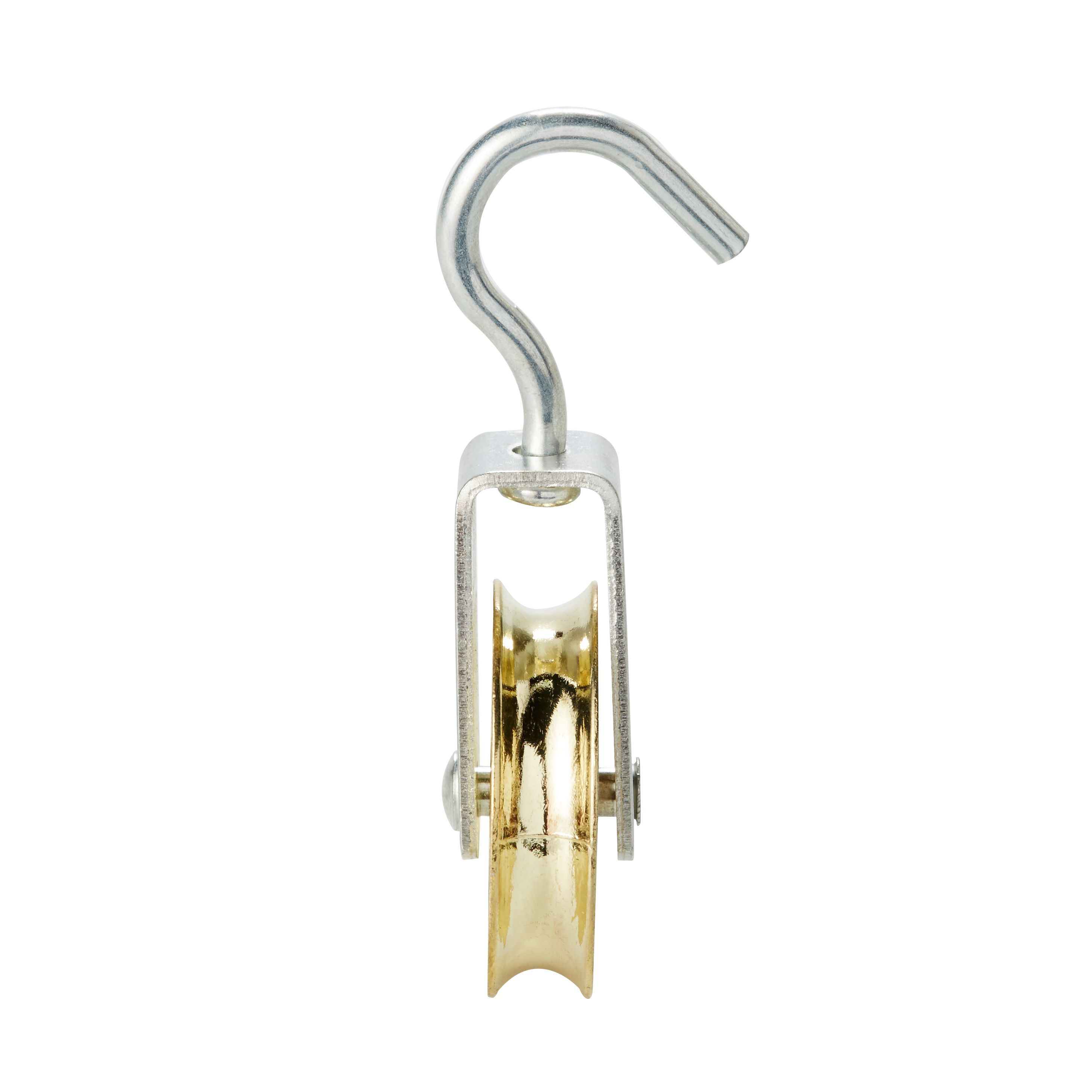 Diall Zinc-plated Yellow & zinc-plated 1 wheel Pulley, (Dia)50mm