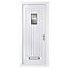 Diamond bevel Frosted Glazed Cottage White Left-hand External Front Door set, (H)2055mm (W)840mm