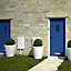 Diamond bevel Glazed Cottage White LH & RH External Front Door set, (H)2125mm (W)907mm
