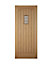 Diamond bevel Glazed Cottage White oak veneer LH & RH External Front Door set, (H)2074mm (W)856mm