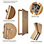 Diamond bevel Glazed Cottage White oak veneer LH & RH External Front Door set & letter plate, (H)2074mm (W)856mm