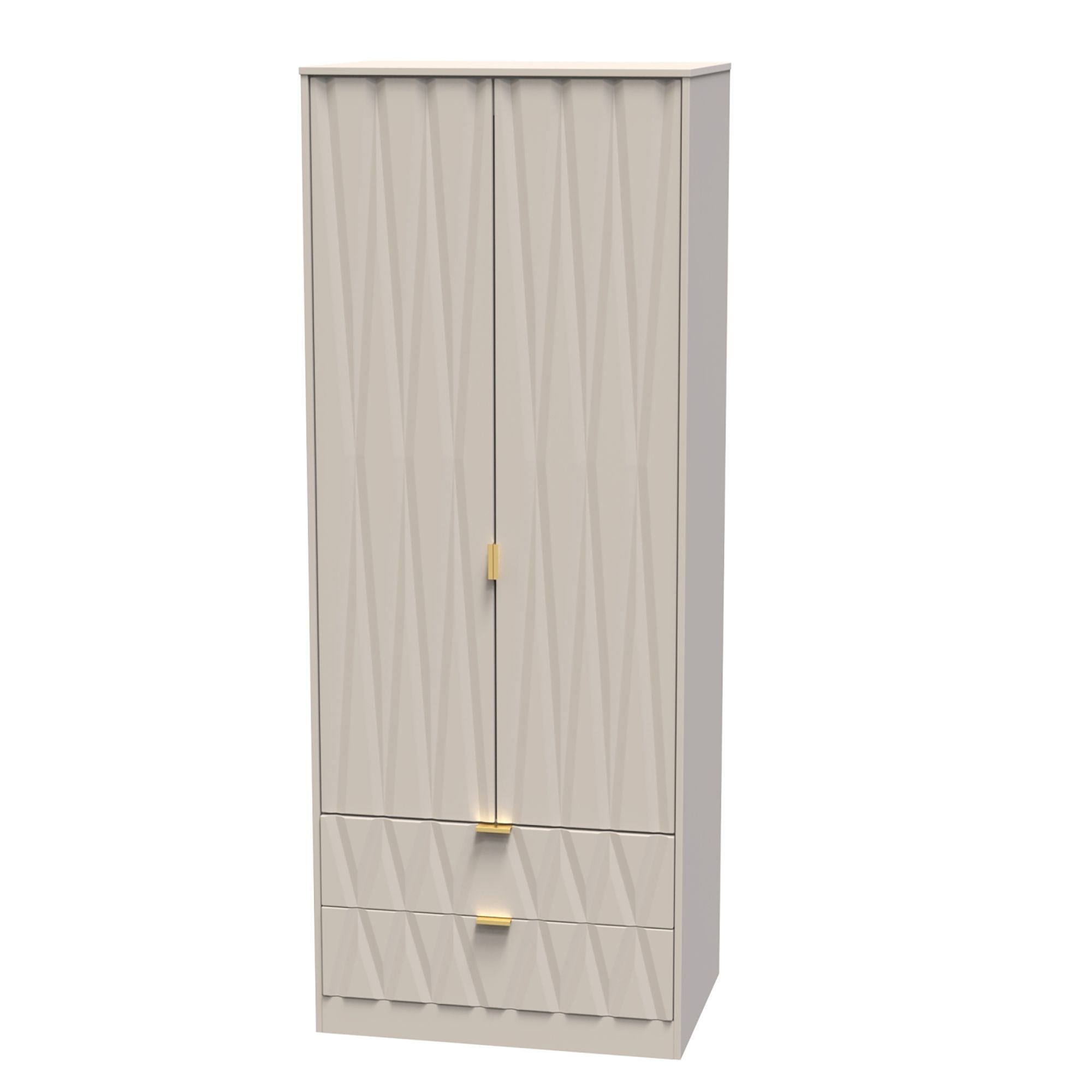 Diamond Contemporary Kashmir 2 Drawer Double Wardrobe (H)1970mm (W)740mm (D)530mm