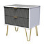 Diamond Grey & white 2 Drawer Chest of drawers (H)570mm (W)575mm (D)395mm