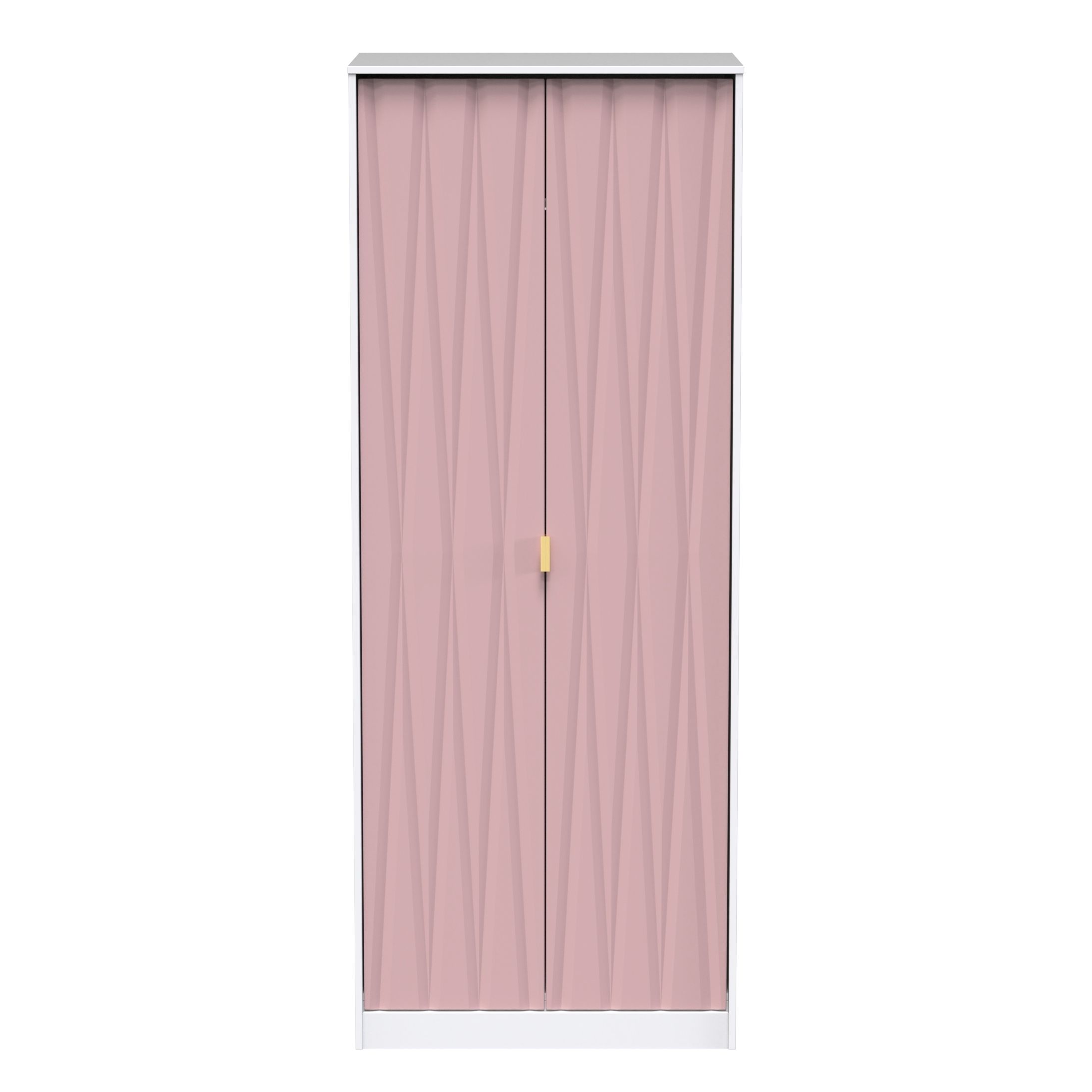 Diamond Matt Pink & white Double Wardrobe (H)1970mm (W)740mm (D)530mm