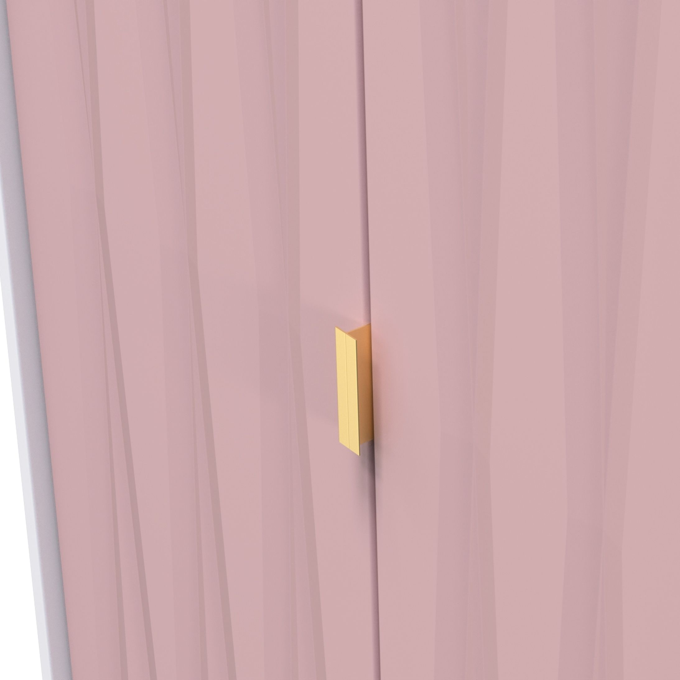 Diamond Matt Pink & white Double Wardrobe (H)1970mm (W)740mm (D)530mm