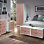 Diamond Pink & white 2 Drawer Bedside table (H)570mm (W)450mm (D)395mm