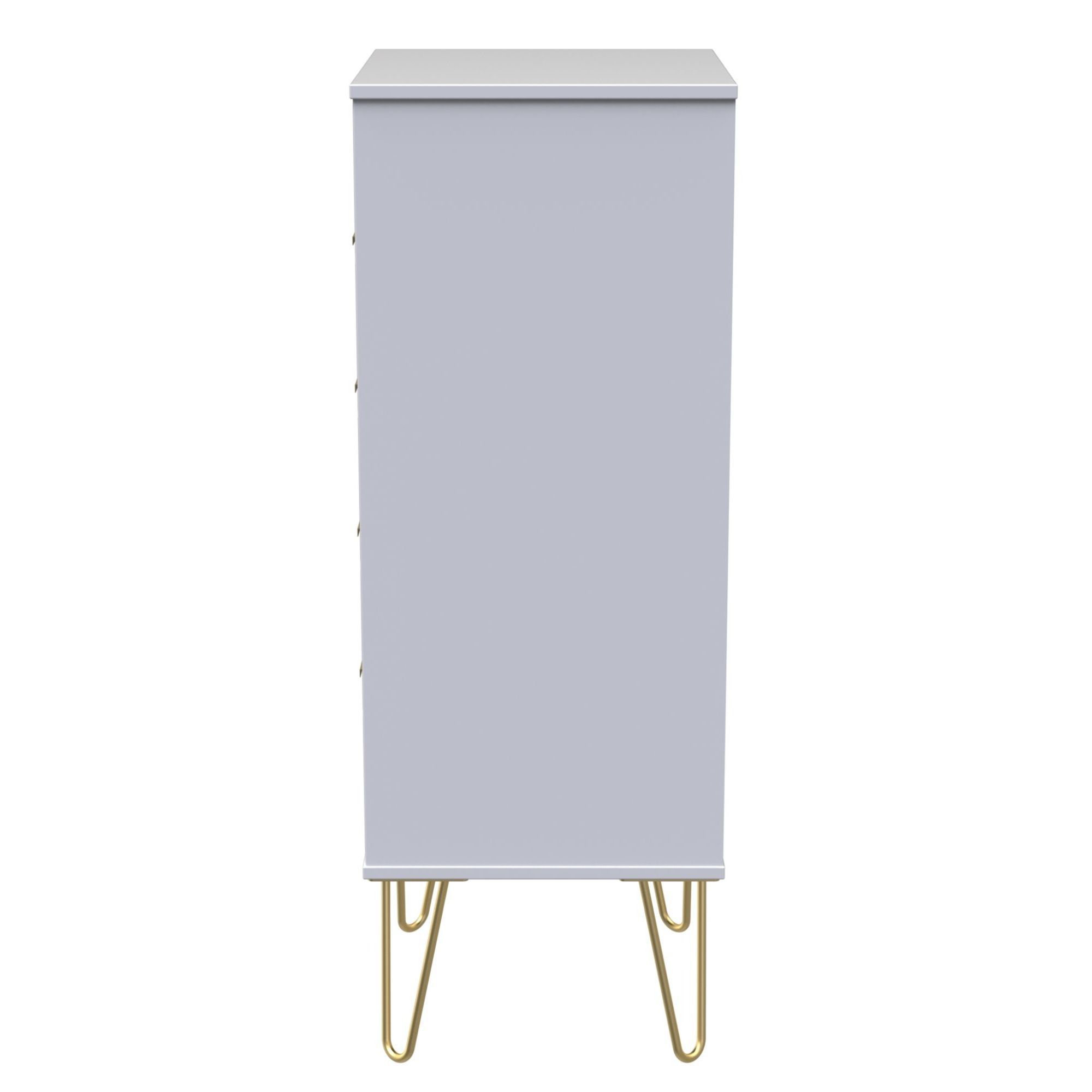 Diamond Ready assembled Matt indigo & white 5 Drawer Bedside chest (H)1075mm (W)395mm (D)415mm